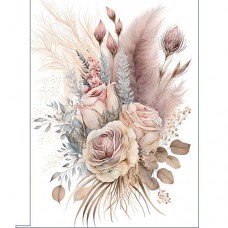 FLORAL BEAUTIES GREETING CARD Pampas Rose 2